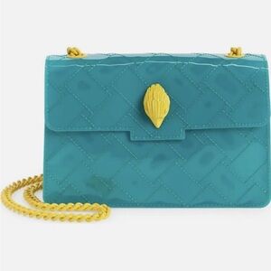 🐦 Kurt Geiger London Medium Kensington Turquoise Yellow Chain Crossbody Bag